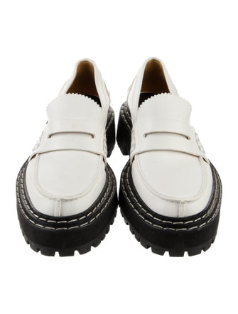 Proenza Schouler Leather Cutout Accent Loafers