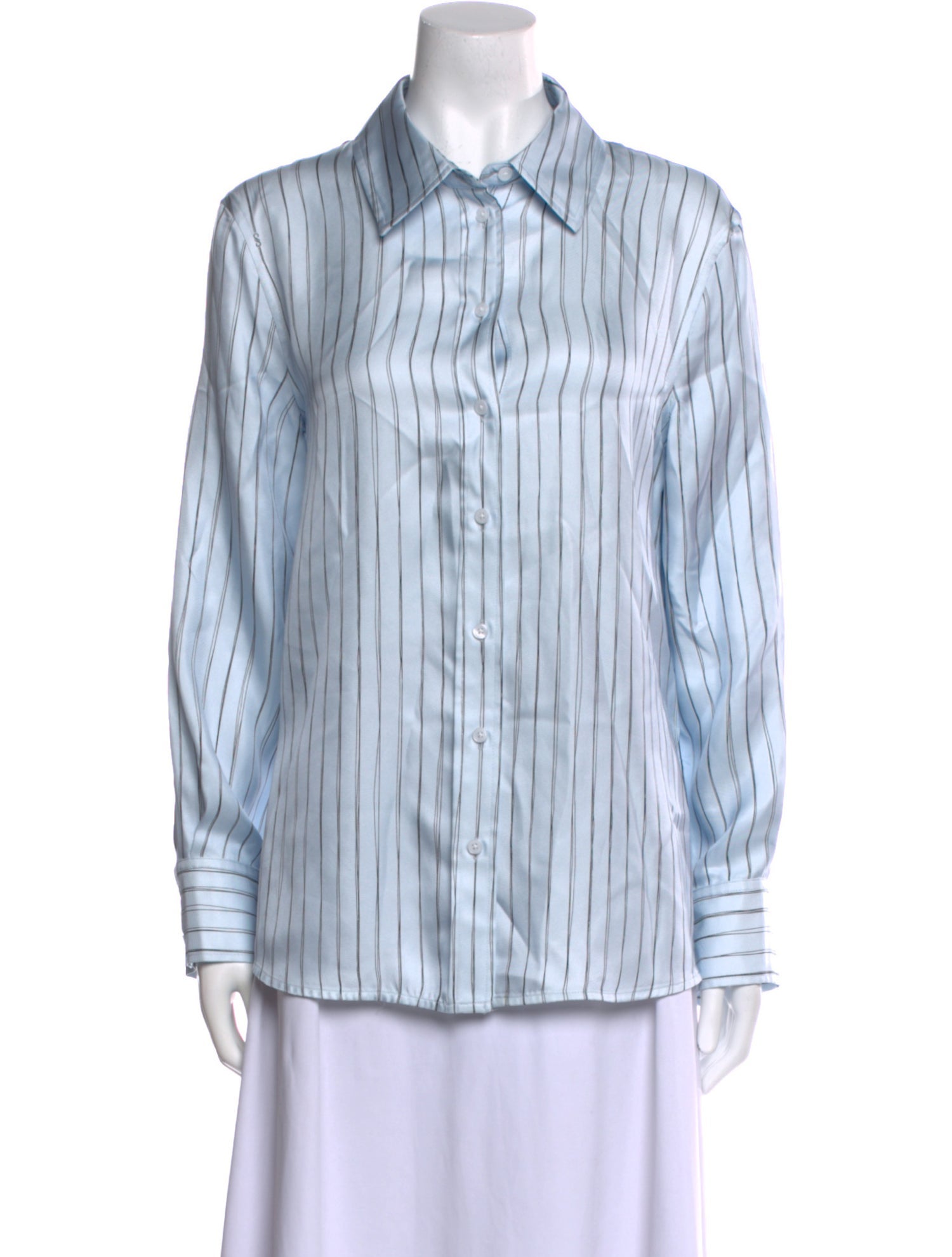 Proenza Schouler Silk Striped Button-Up Top w/ Tags