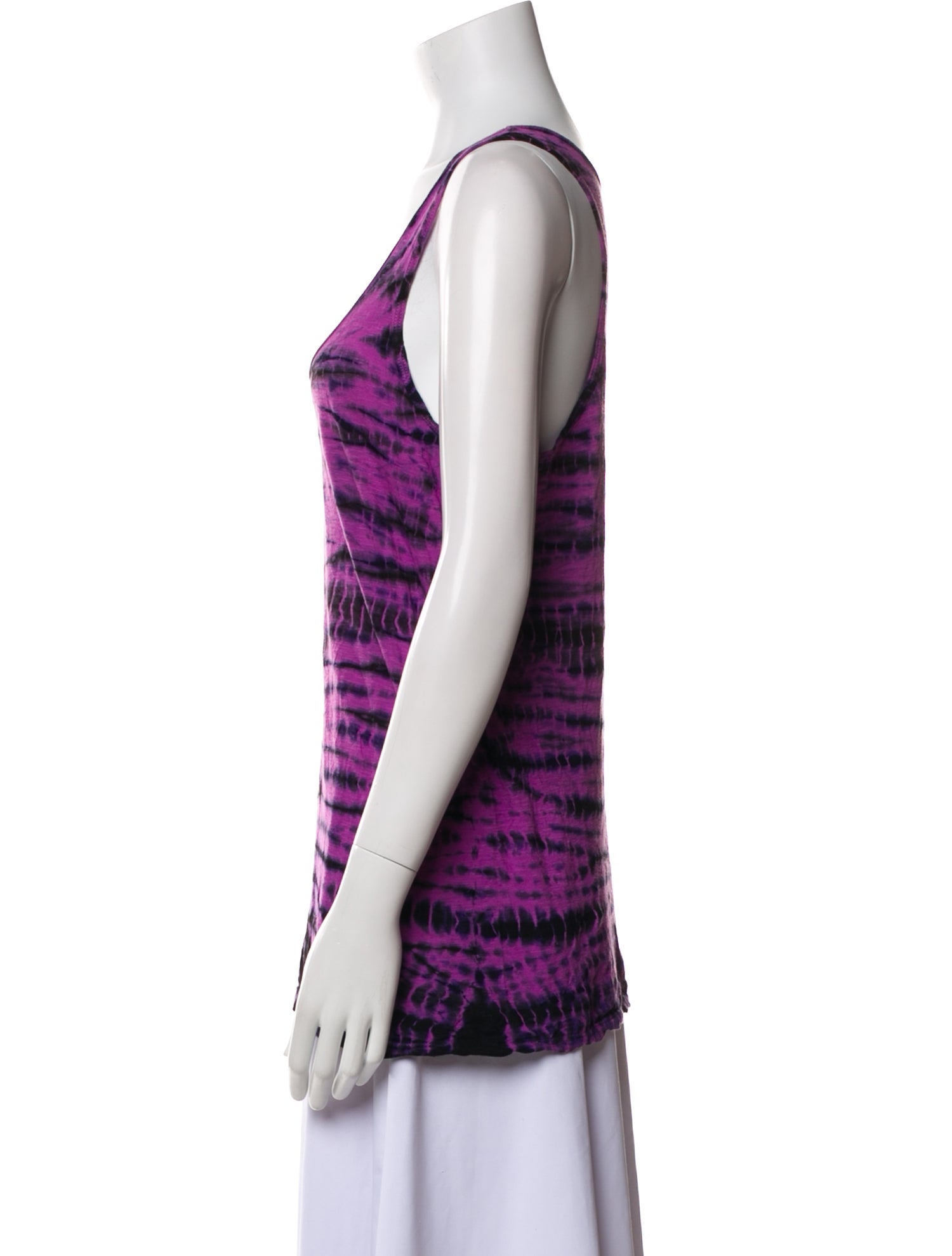 Proenza Schouler Tie-Dye Print Scoop Neck Top