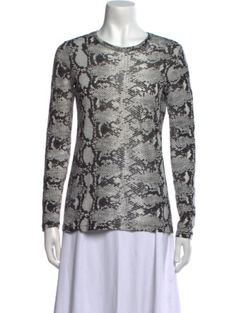 Proenza Schouler Animal Print Crew Neck Top