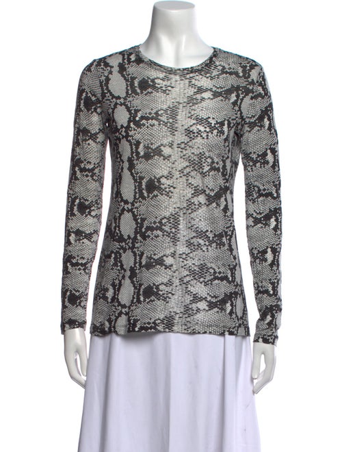 Proenza Schouler Animal Print Crew Neck Top