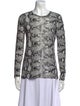 Proenza Schouler Animal Print Crew Neck Top