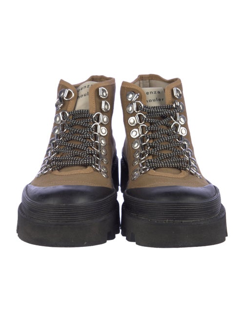 Proenza Schouler Colorblock Pattern Grosgrain Trim Hiking Boots