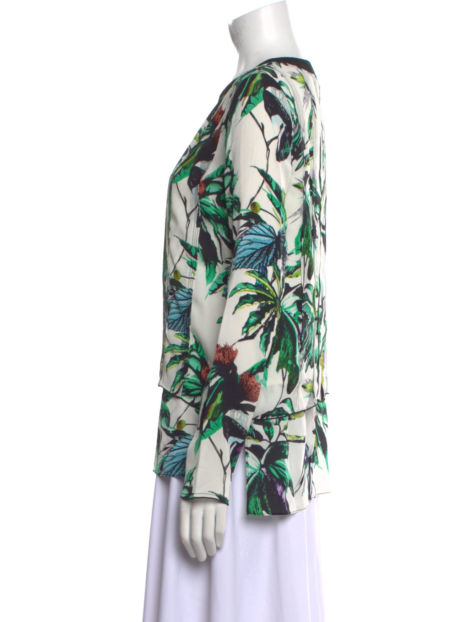 Proenza Schouler Silk Floral Print Blouse