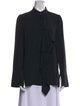 Proenza Schouler Silk Mock Neck Button-Up Top