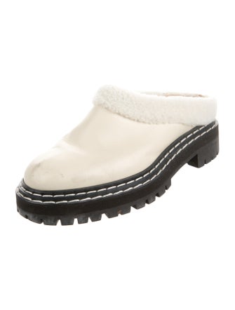Proenza Schouler Leather Fur Trim Mules