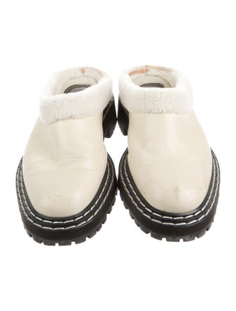 Proenza Schouler Leather Fur Trim Mules