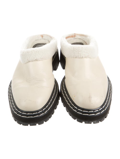 Proenza Schouler Leather Fur Trim Mules