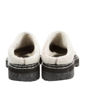 Proenza Schouler Leather Fur Trim Mules