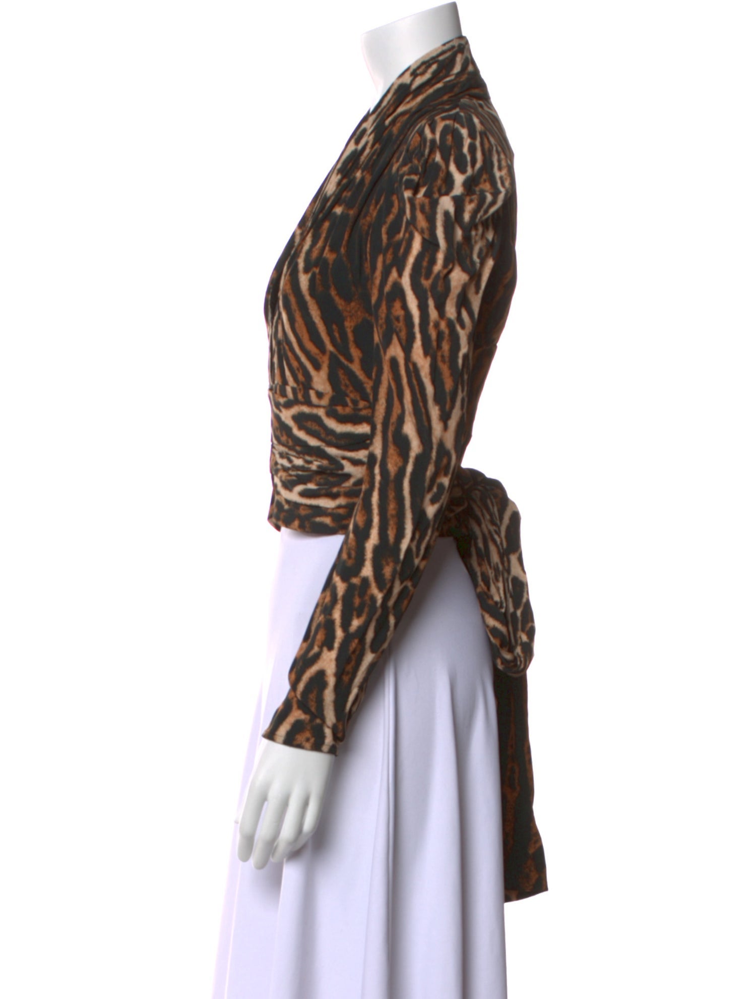 Proenza Schouler Animal Print V-Neck Crop Top