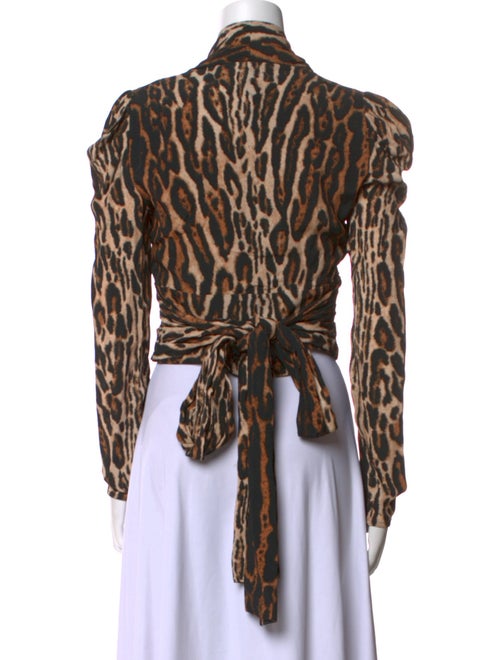 Proenza Schouler Animal Print V-Neck Crop Top