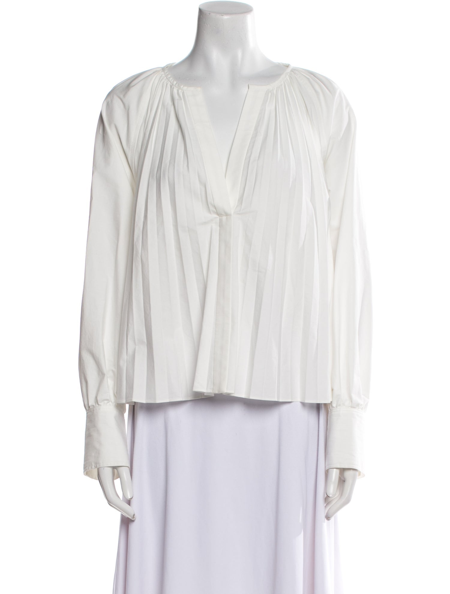 Proenza Schouler V-Neck Long Sleeve Blouse