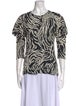 Proenza Schouler Animal Print Crew Neck Top