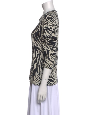 Proenza Schouler Animal Print Crew Neck Top