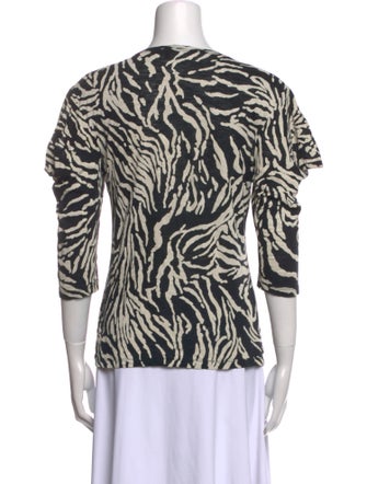 Proenza Schouler Animal Print Crew Neck Top