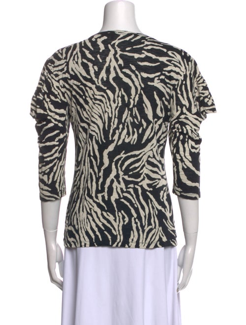 Proenza Schouler Animal Print Crew Neck Top