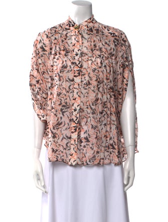 Proenza Schouler Printed Mock Neck Blouse