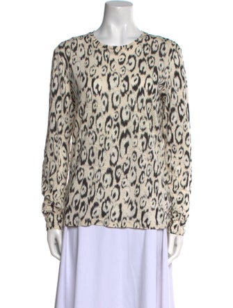 Proenza Schouler Animal Print Crew Neck Blouse