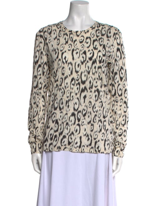 Proenza Schouler Animal Print Crew Neck Blouse