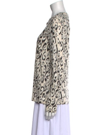 Proenza Schouler Animal Print Crew Neck Blouse
