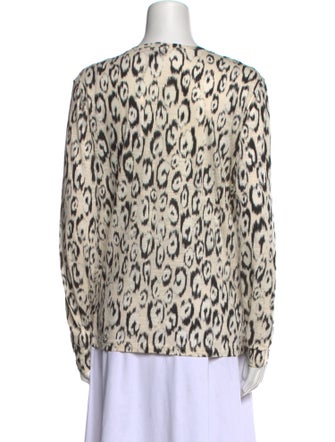 Proenza Schouler Animal Print Crew Neck Blouse