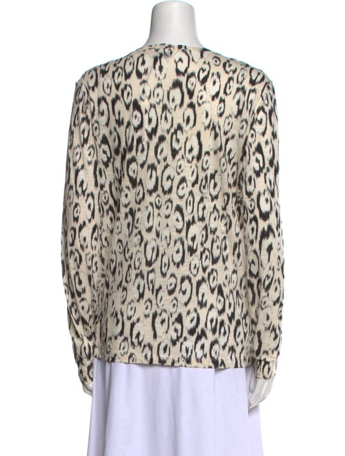 Proenza Schouler Animal Print Crew Neck Blouse