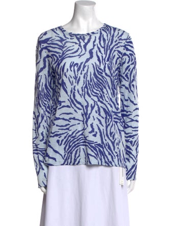 Proenza Schouler Printed Bateau Neckline Top