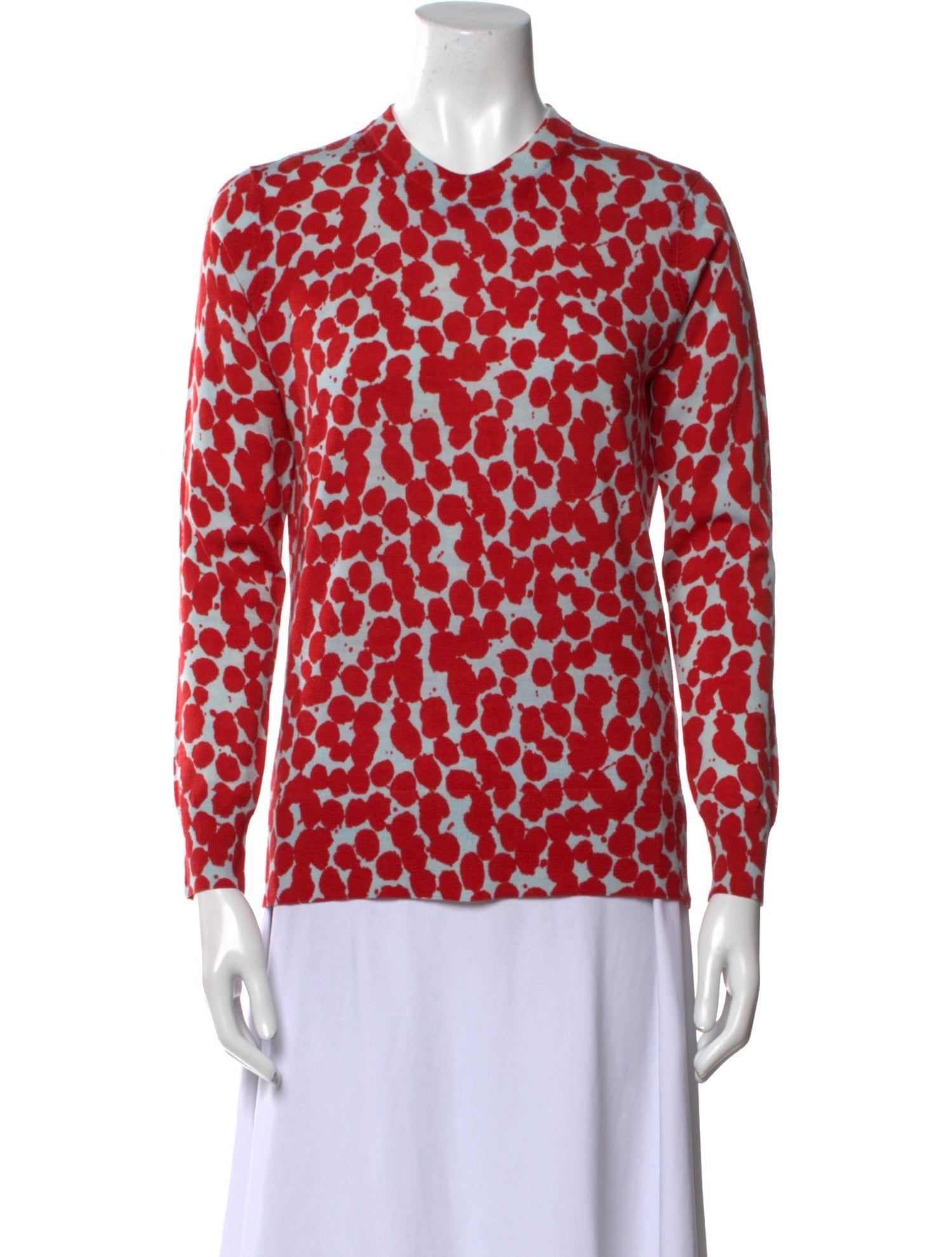 Proenza Schouler Merino Wool Polka Dot Print Sweater