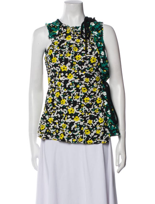 Proenza Schouler Floral Print Crew Neck Blouse