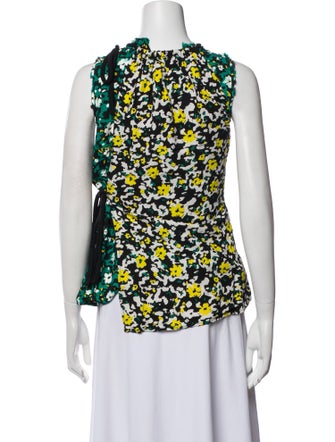 Proenza Schouler Floral Print Crew Neck Blouse