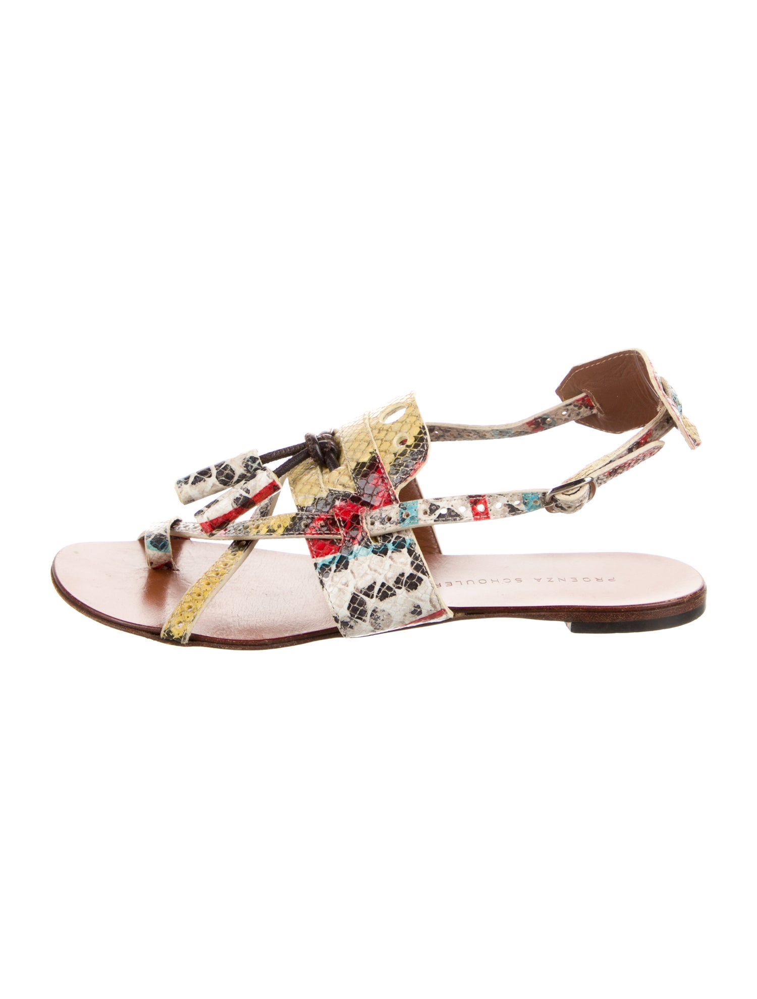 Proenza Schouler Leather Printed Slingback Sandals