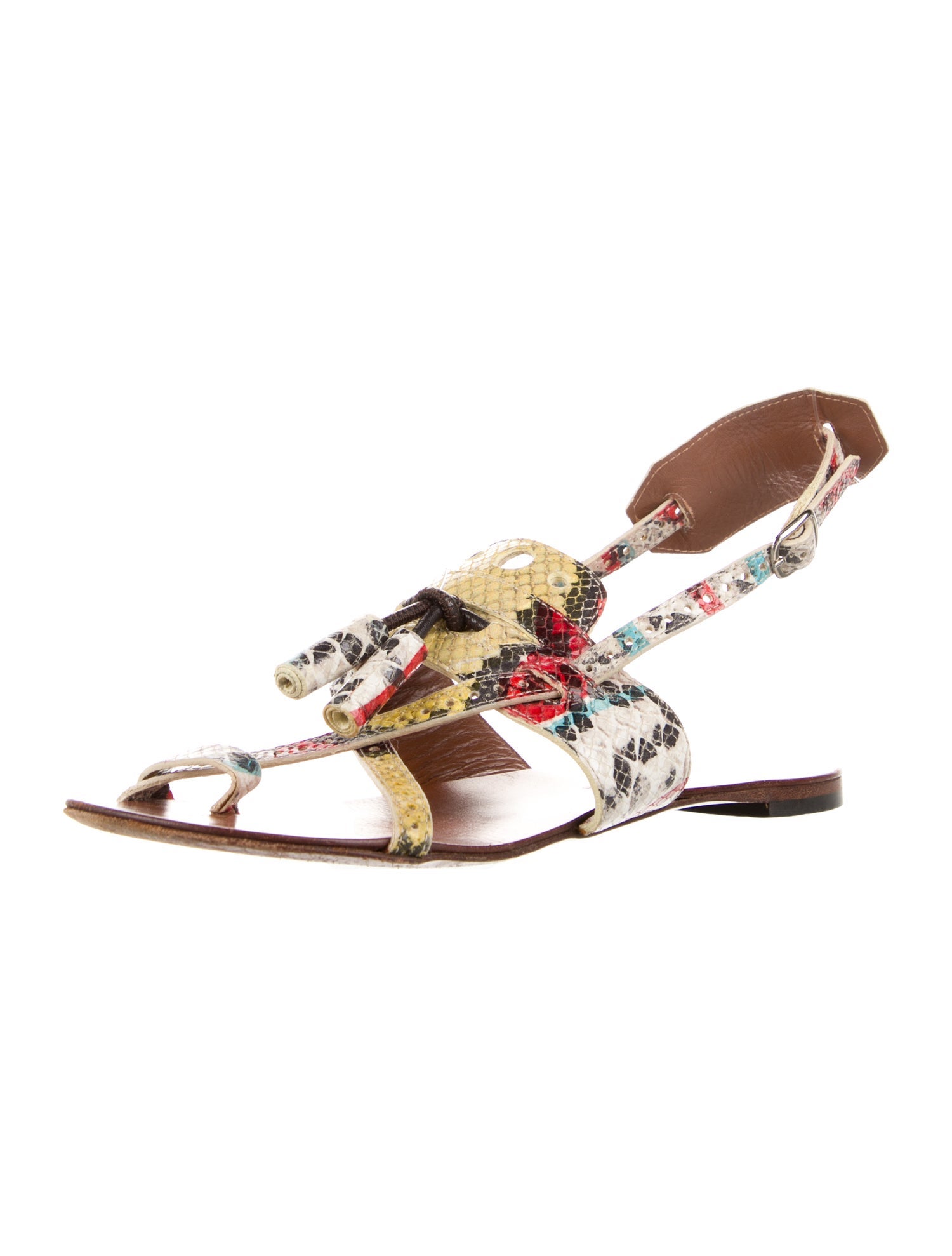 Proenza Schouler Leather Printed Slingback Sandals