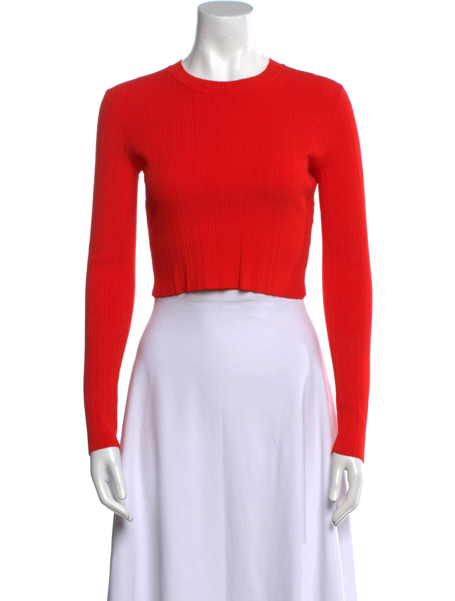 Proenza Schouler Crew Neck Long Sleeve Crop Top