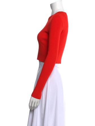 Proenza Schouler Crew Neck Long Sleeve Crop Top