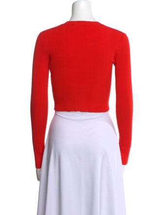 Proenza Schouler Crew Neck Long Sleeve Crop Top
