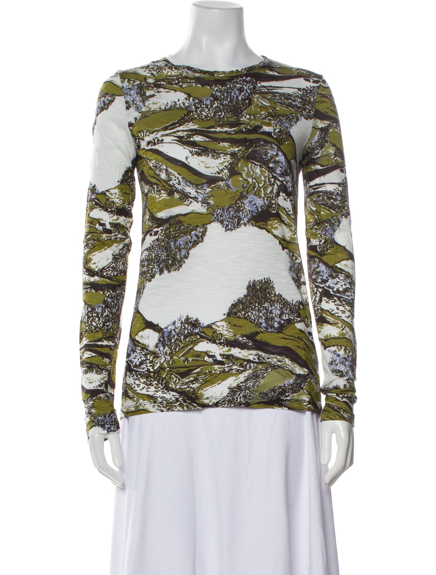 Proenza Schouler Printed Scoop Neck Top
