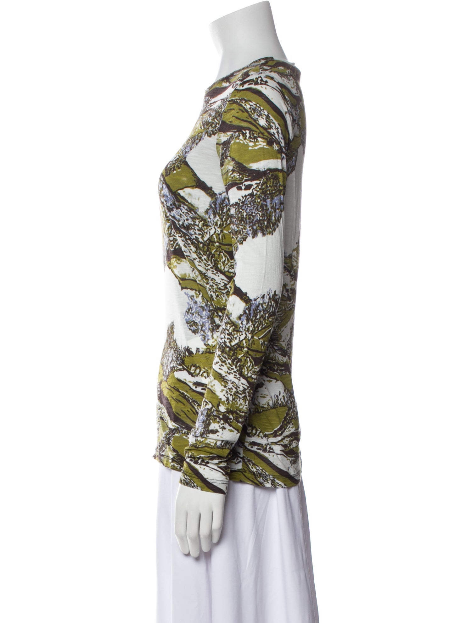 Proenza Schouler Printed Scoop Neck Top