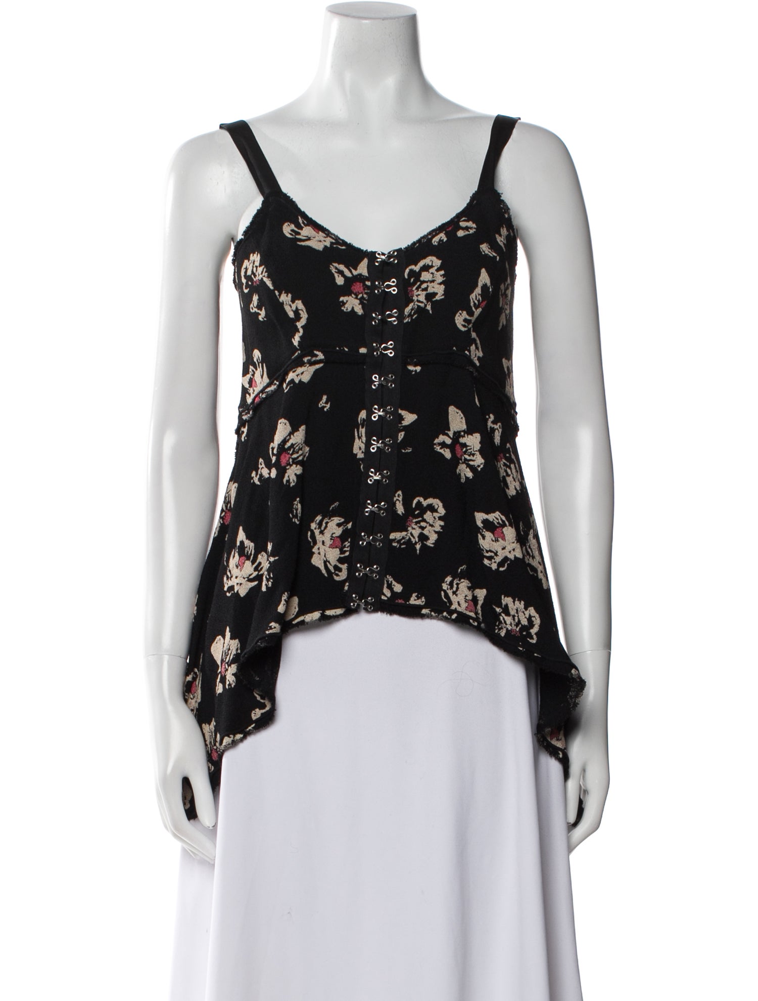 Proenza Schouler Floral Print V-Neck Top