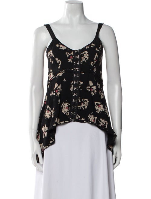 Proenza Schouler Floral Print V-Neck Top
