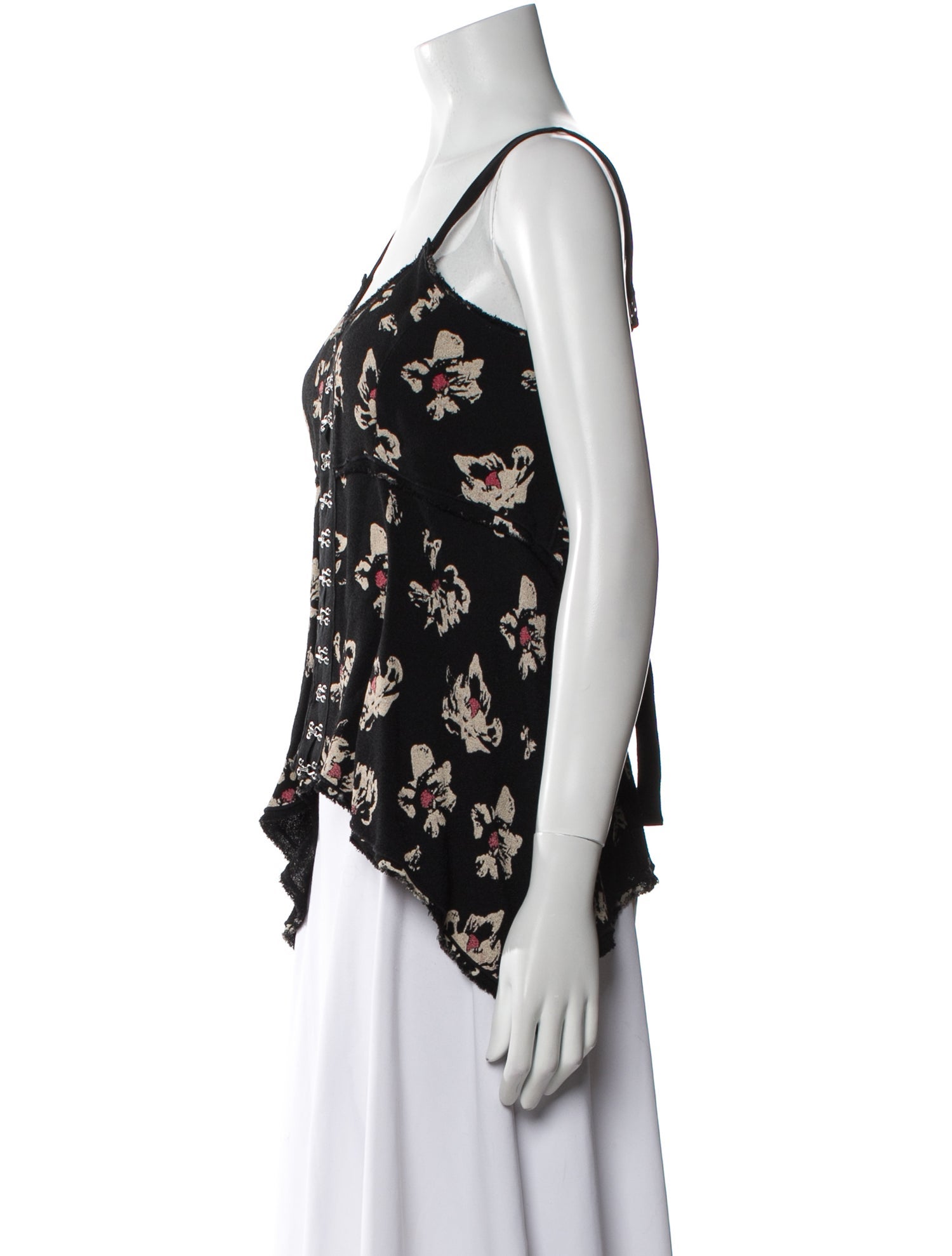 Proenza Schouler Floral Print V-Neck Top