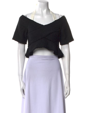 Proenza Schouler One-Shoulder Short Sleeve Crop Top