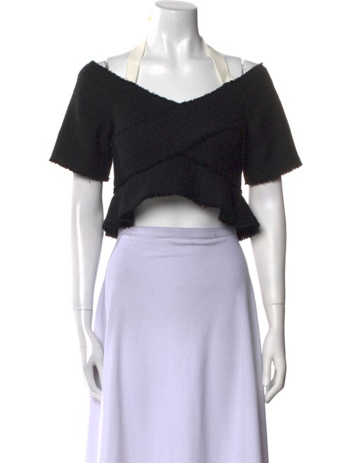 Proenza Schouler One-Shoulder Short Sleeve Crop Top