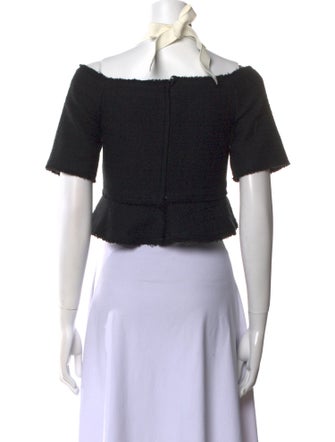 Proenza Schouler One-Shoulder Short Sleeve Crop Top