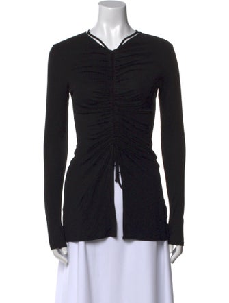 Proenza Schouler V-Neck Long Sleeve Top