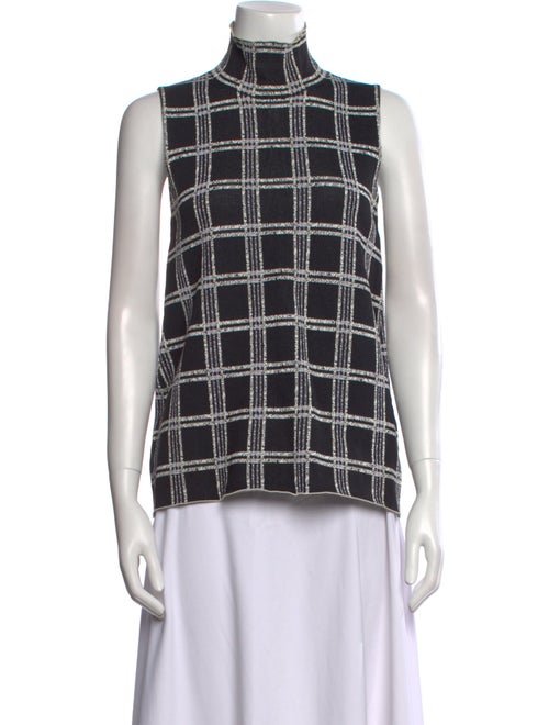 Proenza Schouler Plaid Print Mock Neck Top