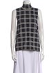 Proenza Schouler Plaid Print Mock Neck Top