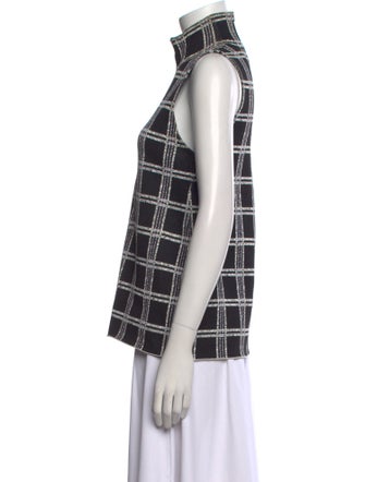 Proenza Schouler Plaid Print Mock Neck Top