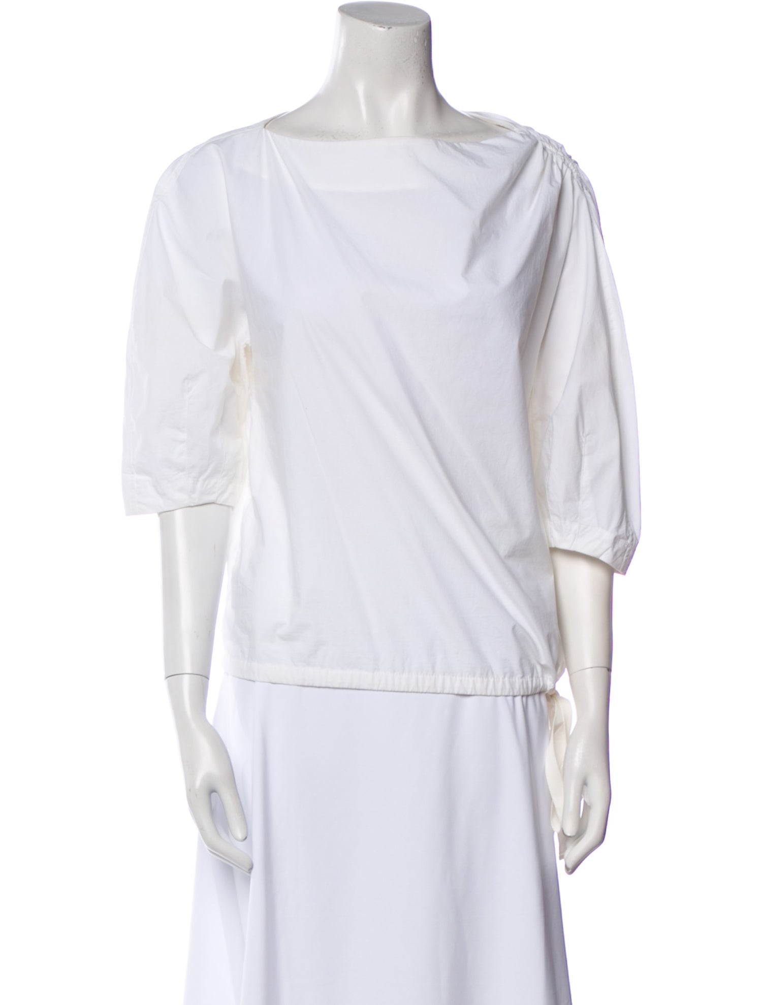 Proenza Schouler Bateau Neckline Three-Quarter Sleeve Top