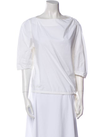Proenza Schouler Bateau Neckline Three-Quarter Sleeve Top