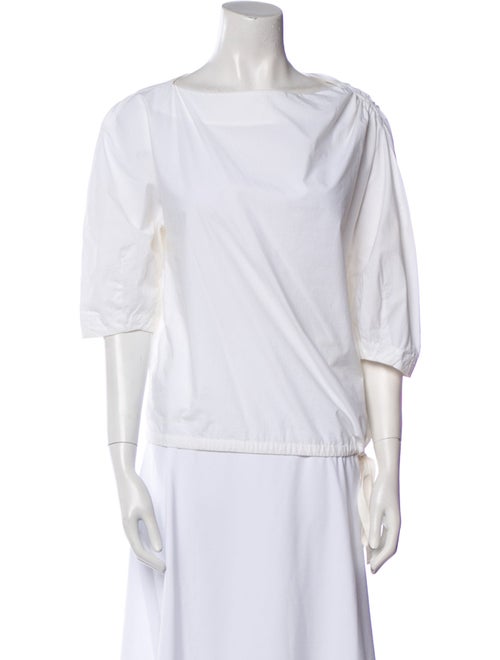 Proenza Schouler Bateau Neckline Three-Quarter Sleeve Top